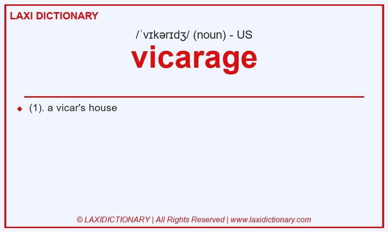 Definition vicarage in American English