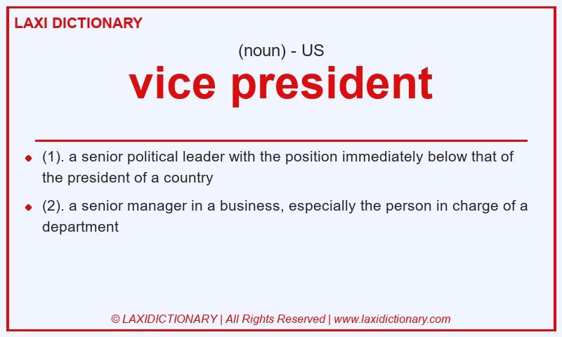 Definition vice president in American English