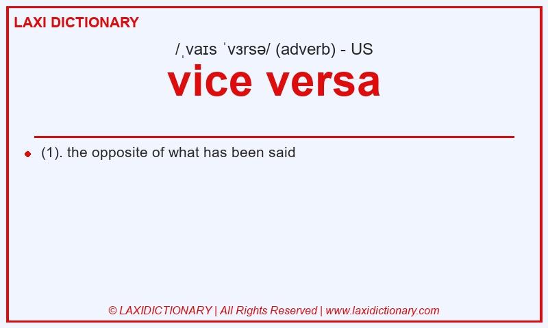 Definition vice versa in American English