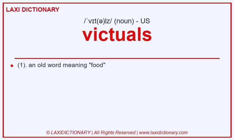 Definition victuals in American English