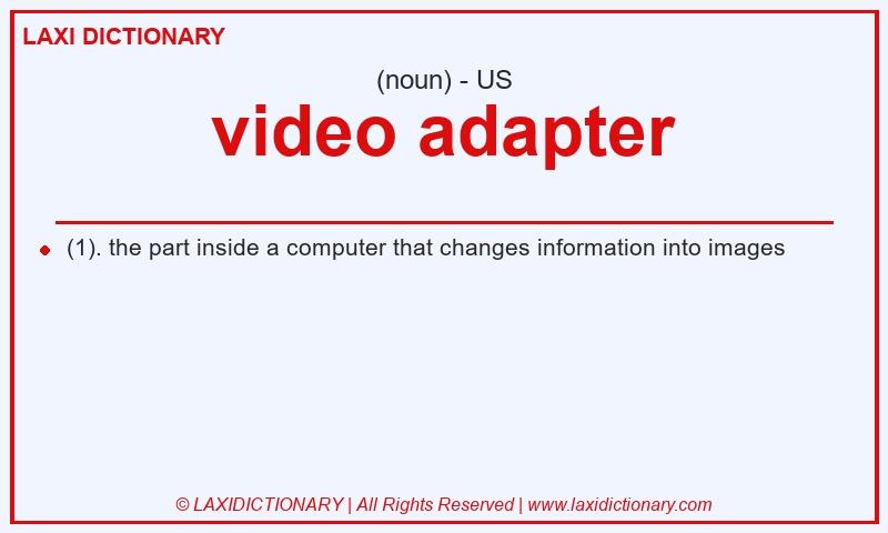 Definition video adapter in American English