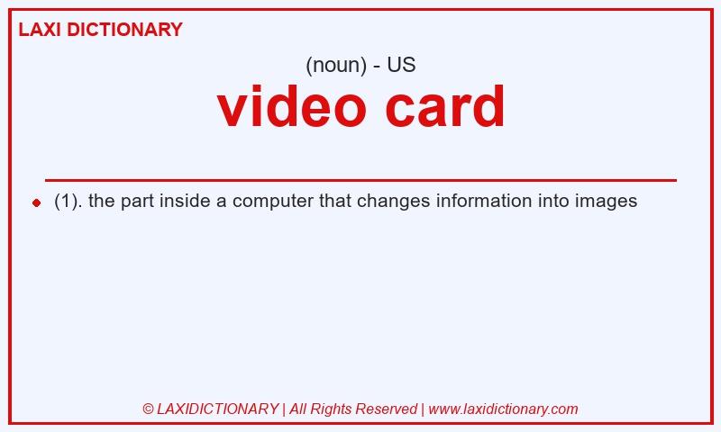 Definition video card in American English
