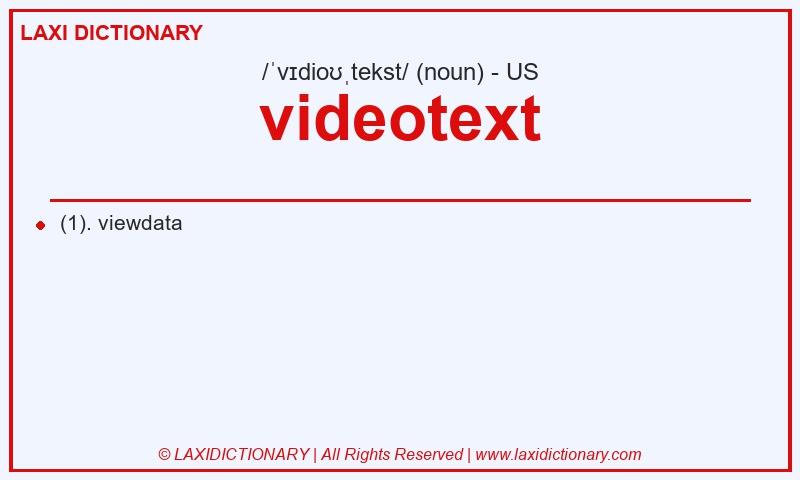 Definition videotext in American English