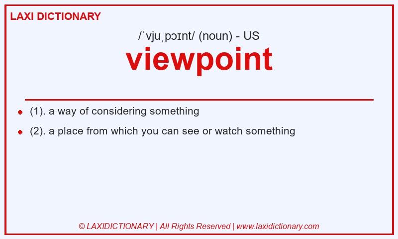 Definition viewpoint in American English