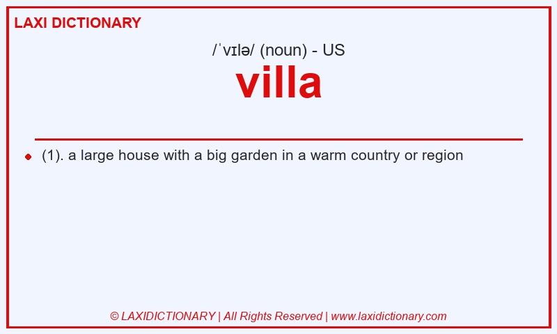 Definition villa in American English