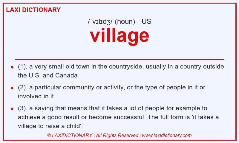 Definition village in American English
