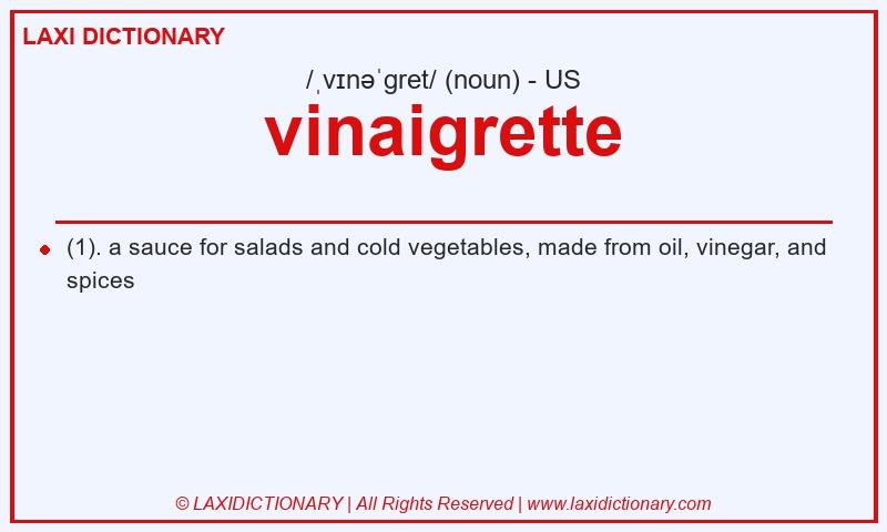 Definition vinaigrette in American English