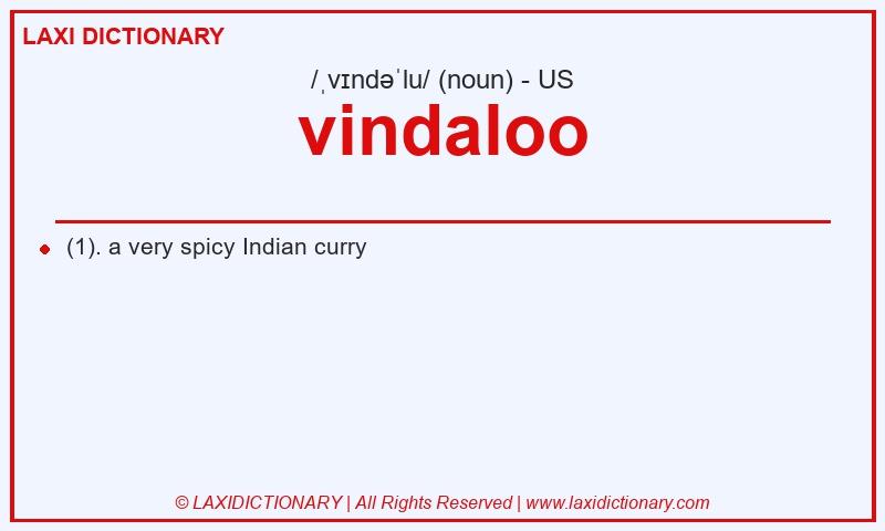 Definition vindaloo in American English