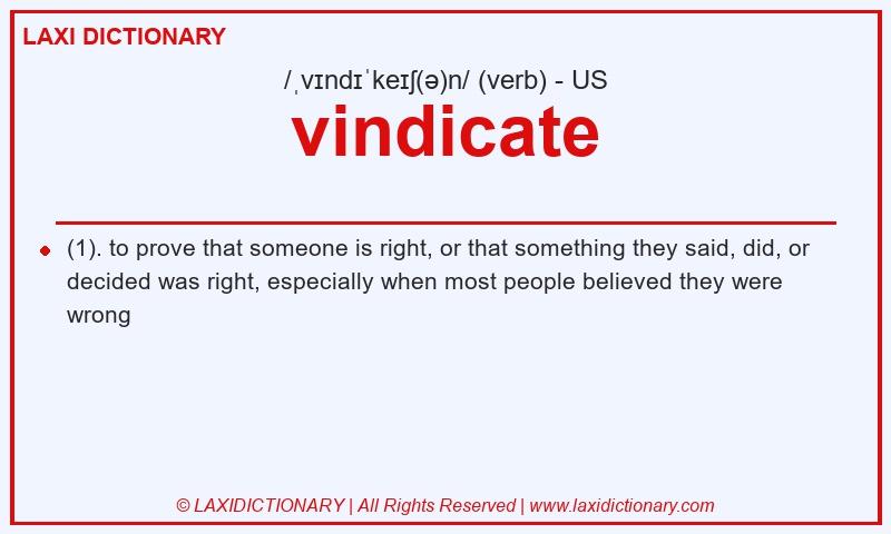 Definition vindicate in American English