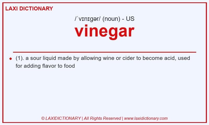 Definition vinegar in American English