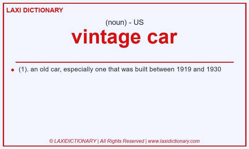 Definition vintage car in American English