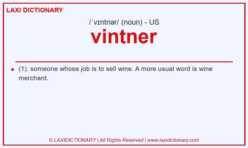 Definition vintner in American English