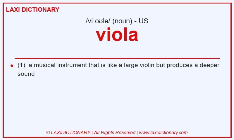 Definition viola in American English