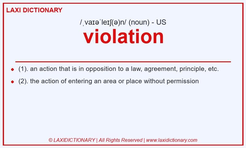 Definition violation in American English