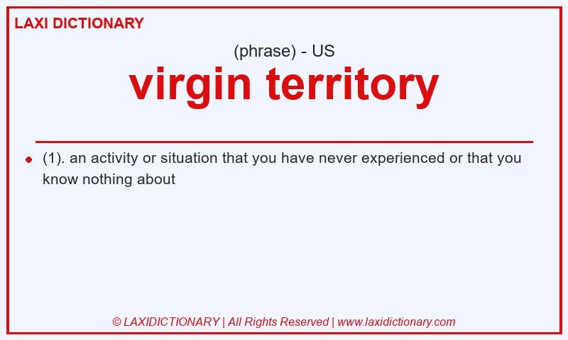 Definition virgin territory in American English