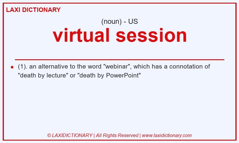 Definition virtual session in American English