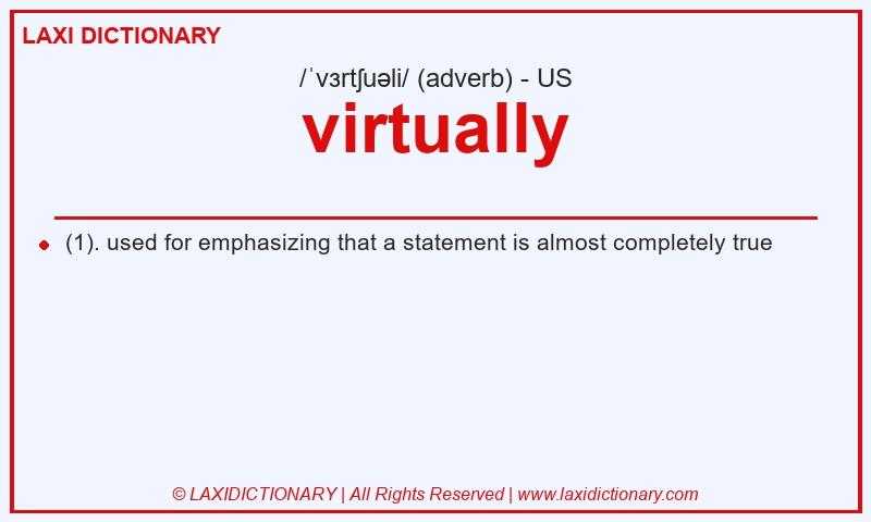 Definition virtually in American English