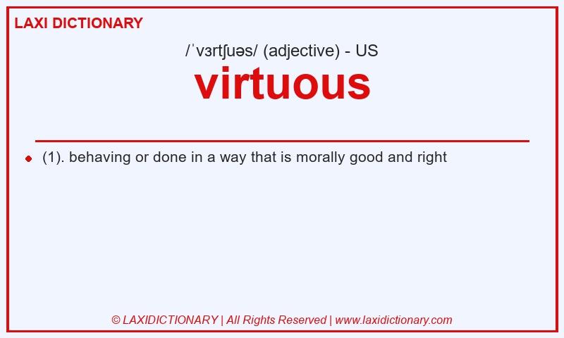Definition virtuous in American English