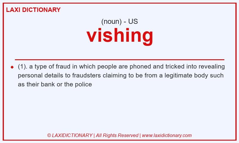 Definition vishing in American English