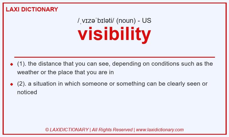 Definition visibility in American English