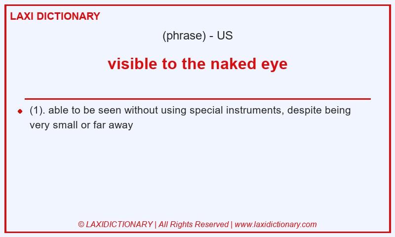Definition visible to the naked eye in American English
