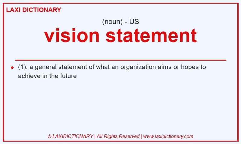 Definition vision statement in American English
