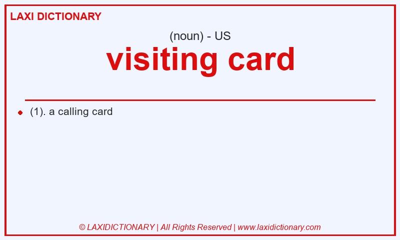 Definition visiting card in American English