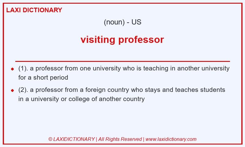 Definition visiting professor in American English