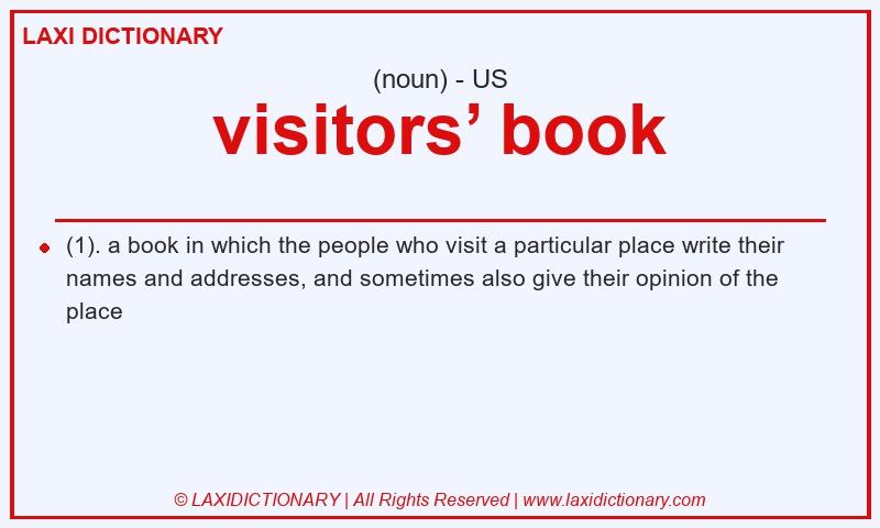 Definition visitors’ book in American English