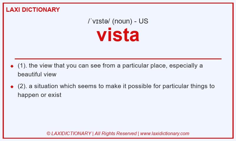 Definition vista in American English