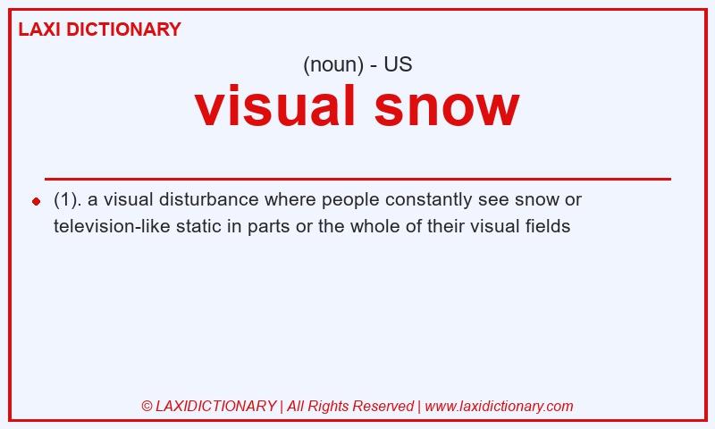 Definition visual snow in American English