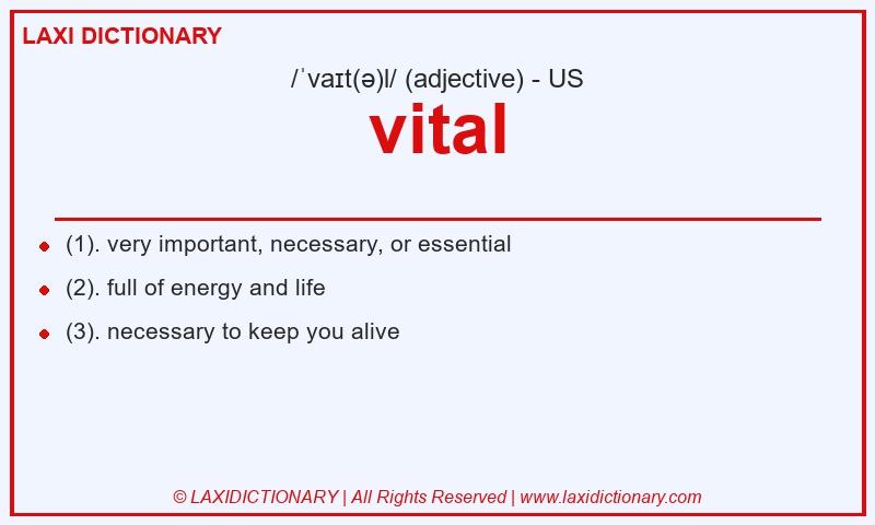 Definition vital in American English