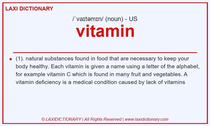 Definition vitamin in American English