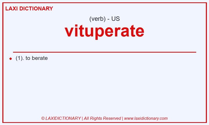 Definition vituperate in American English
