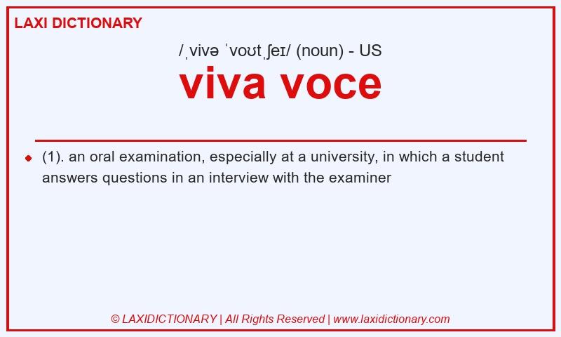 Definition viva voce in American English