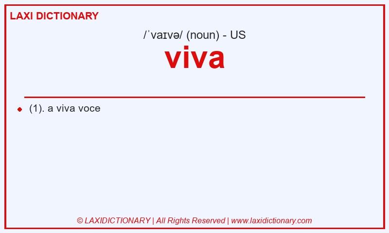 Definition viva in American English