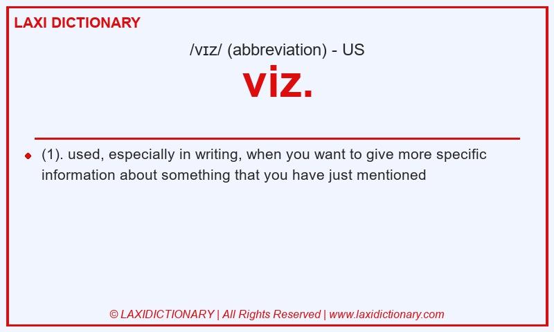 Definition viz. in American English