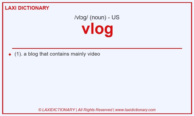Definition vlog in American English