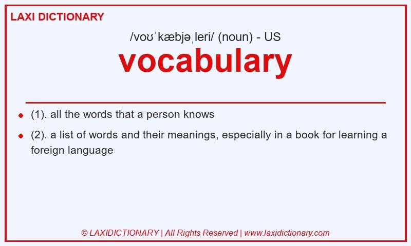 Definition vocabulary in American English