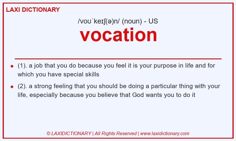 Definition vocation in American English