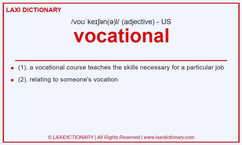 Definition vocational in American English
