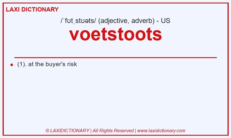 Definition voetstoots in American English