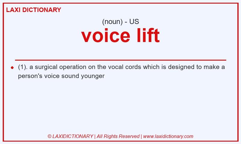 Definition voice lift in American English