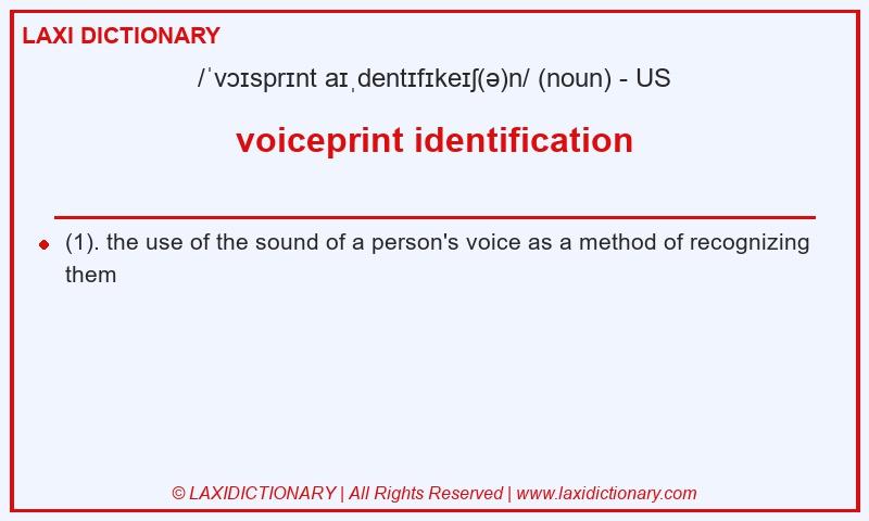 Definition voiceprint identification in American English