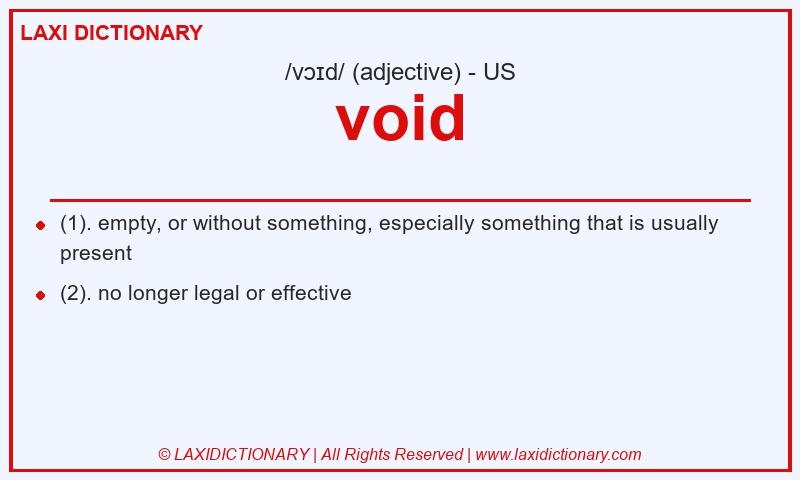 Definition void in American English