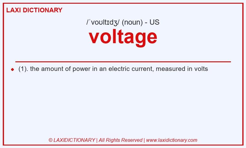 Definition voltage in American English