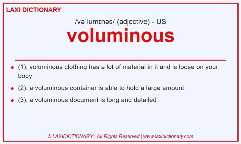 Definition voluminous in American English