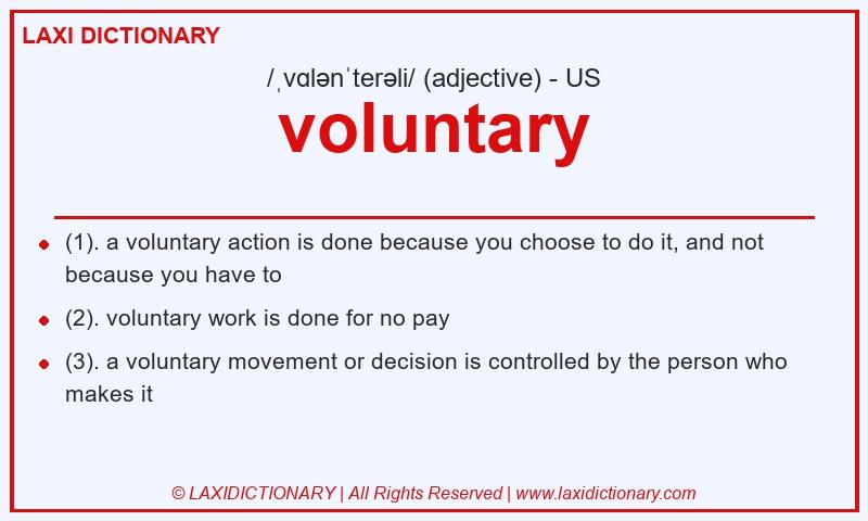 Definition voluntary in American English