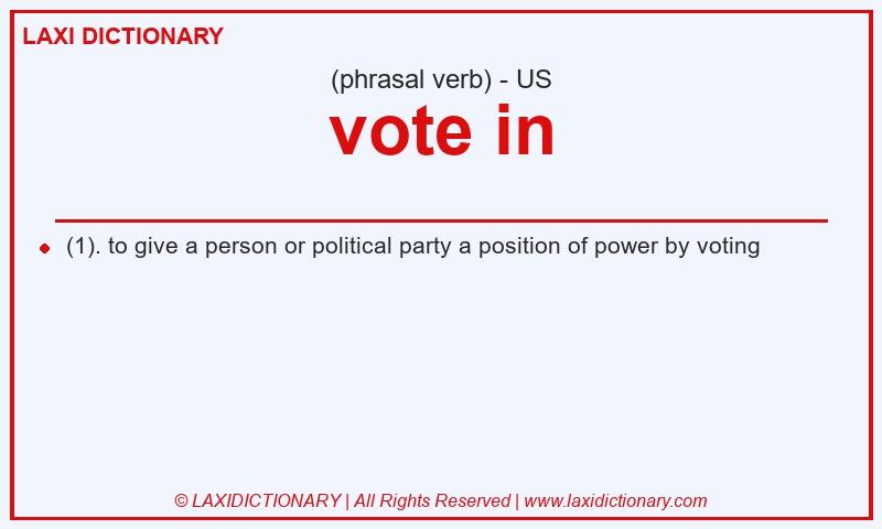 Definition vote in in American English