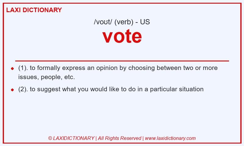 Definition vote in American English